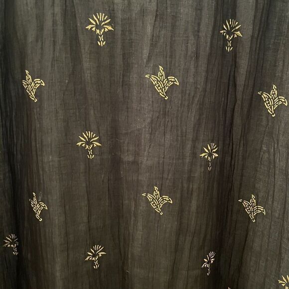 Yaza Double Gauze Layered Dress Lagenlook Black White Gold Women's Size L/XL - Picture 5 of 16